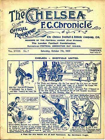 programme cover for Chelsea v Sheffield United, 7th Oct 1922