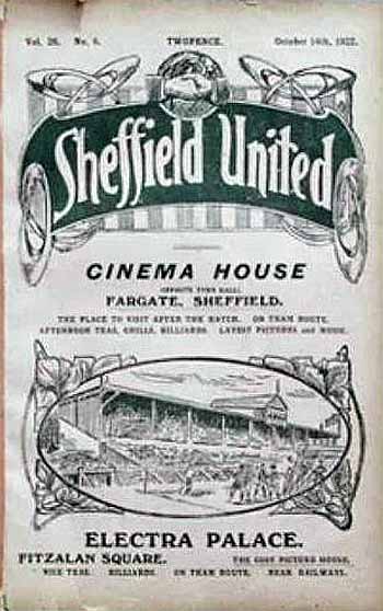 programme cover for Sheffield United v Chelsea, 14th Oct 1922