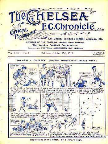 programme cover for Chelsea v Sunderland, 21st Oct 1922