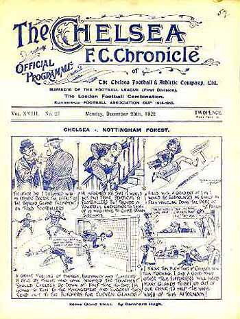 programme cover for Chelsea v Nottingham Forest, 25th Dec 1922