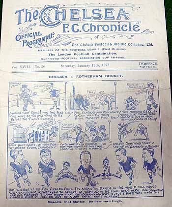 programme cover for Chelsea v Rotherham County, 13th Jan 1923