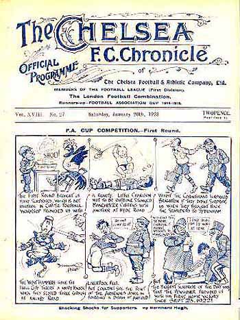 programme cover for Chelsea v Newcastle United, 20th Jan 1923