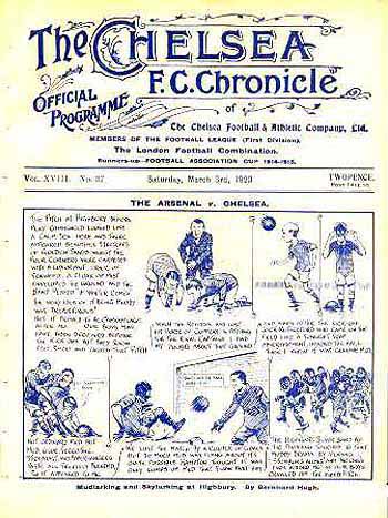 programme cover for Chelsea v Cardiff City, 3rd Mar 1923