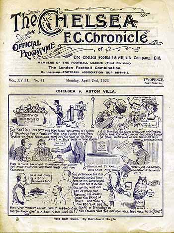 programme cover for Chelsea v Aston Villa, 2nd Apr 1923