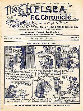 programme cover for Chelsea v Manchester City, 7th Apr 1923
