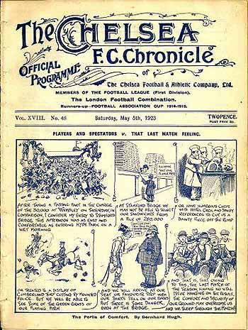 programme cover for Chelsea v Blackburn Rovers, Saturday, 5th May 1923