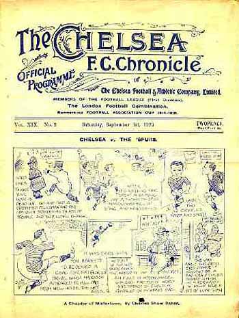 programme cover for Chelsea v Blackburn Rovers, 1st Sep 1923