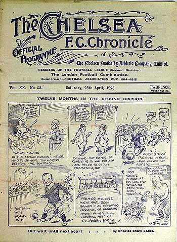 programme cover for Chelsea v Barnsley, 25th Apr 1925