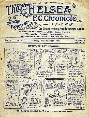 programme cover for Chelsea v Hull City, 25th Dec 1926