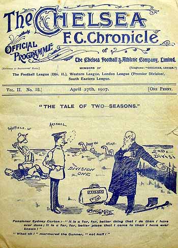 programme cover for Chelsea v Gainsborough Trinity, Saturday, 27th Apr 1907