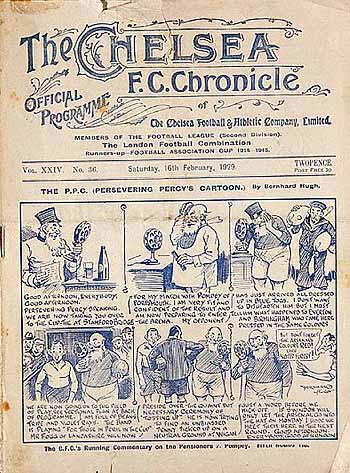 programme cover for Chelsea v Portsmouth, 16th Feb 1929