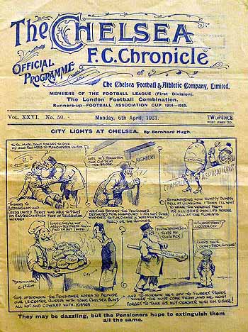 programme cover for Chelsea v Leicester City, Monday, 6th Apr 1931