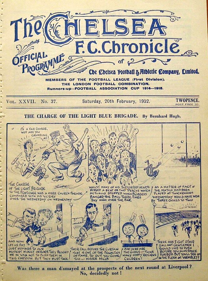 programme cover for Chelsea v Grimsby Town, Saturday, 20th Feb 1932