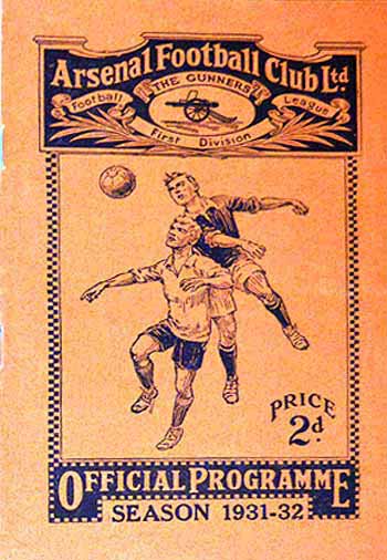 programme cover for Arsenal v Chelsea, 2nd Apr 1932