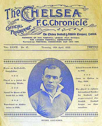 programme cover for Chelsea v Newcastle United, 14th Apr 1932