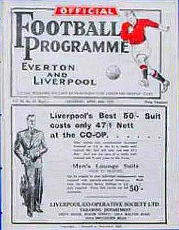 programme cover for Everton v Chelsea, 6th Oct 1934