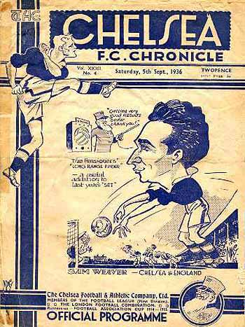 programme cover for Chelsea v Birmingham, 5th Sep 1936