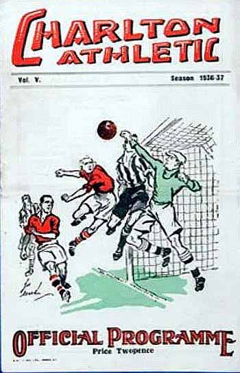 programme cover for Charlton Athletic v Chelsea, 29th Mar 1937