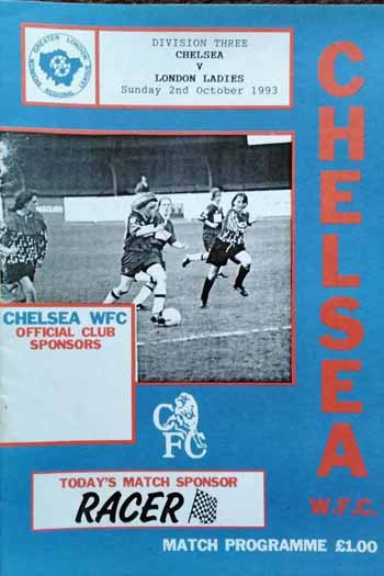 programme cover for Chelsea v London Ladies, Sunday, 3rd Oct 1993