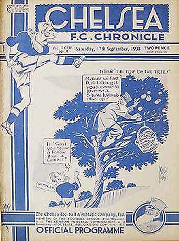 programme cover for Chelsea v Birmingham, 17th Sep 1938