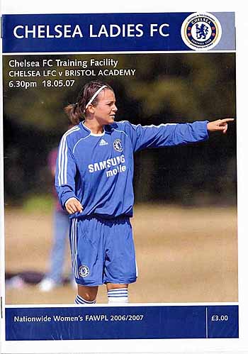 programme cover for Chelsea v Bristol Academy, Friday, 18th May 2007
