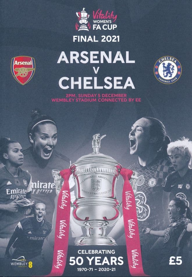programme cover for Arsenal v Chelsea, Sunday, 5th Dec 2021