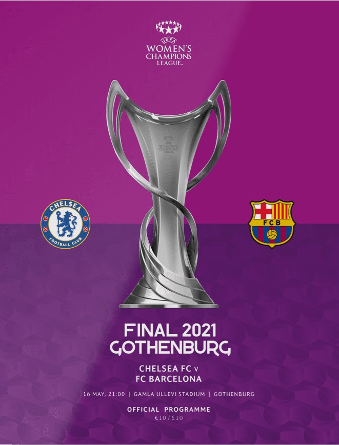 programme cover for Barcelona v Chelsea, Sunday, 16th May 2021