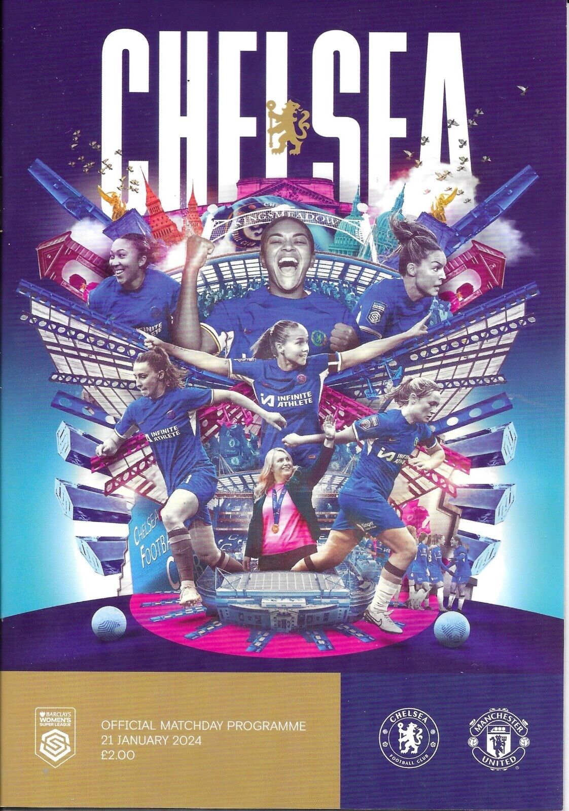 programme cover for Chelsea v Manchester United, Sunday, 21st Jan 2024