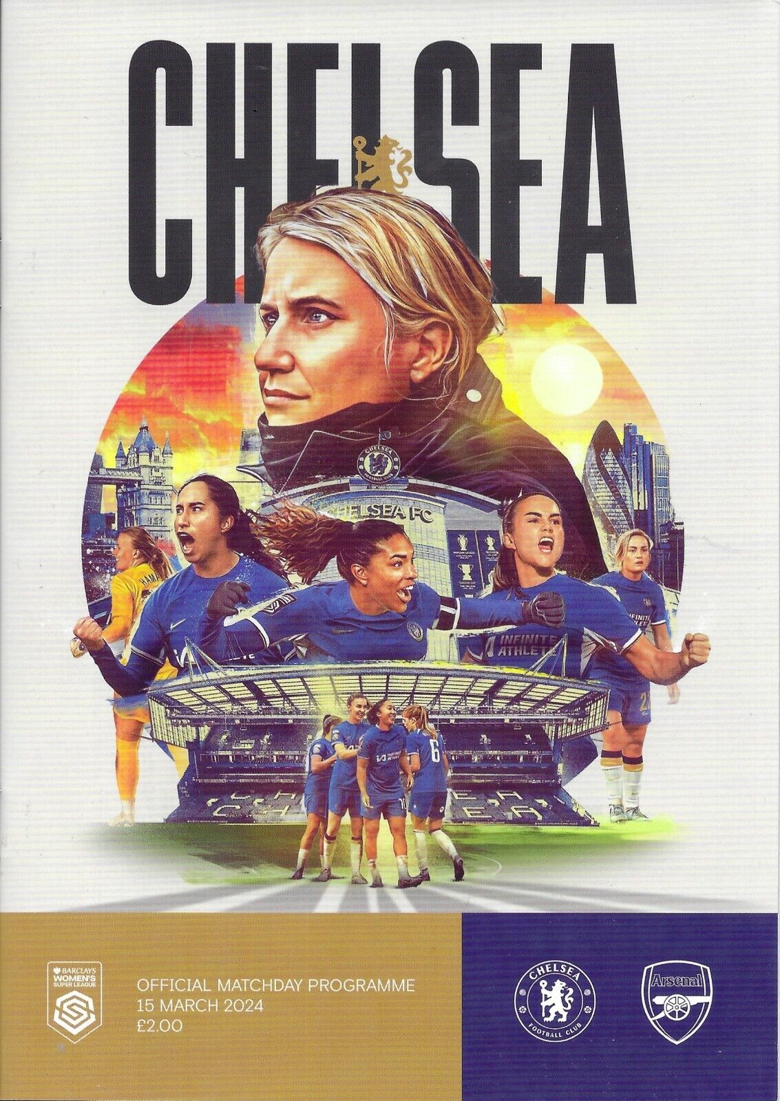 programme cover for Chelsea v Arsenal, Friday, 15th Mar 2024