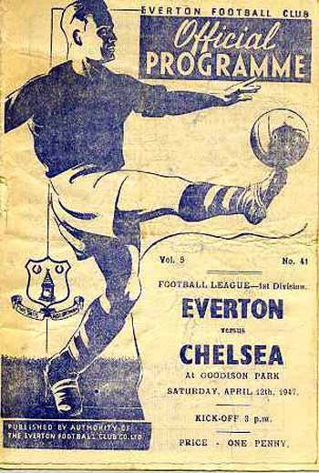 programme cover for Everton v Chelsea, 12th Apr 1947