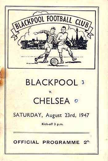 programme cover for Blackpool v Chelsea, 23rd Aug 1947