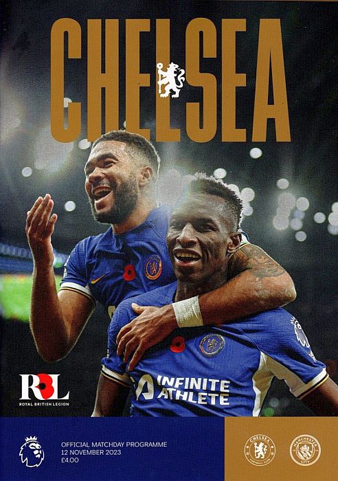 programme cover for Chelsea v Manchester City, 12th Nov 2023
