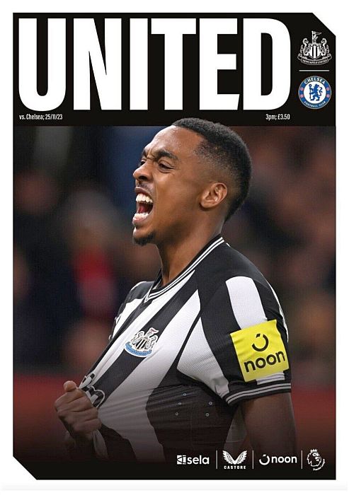 programme cover for Newcastle United v Chelsea, 25th Nov 2023