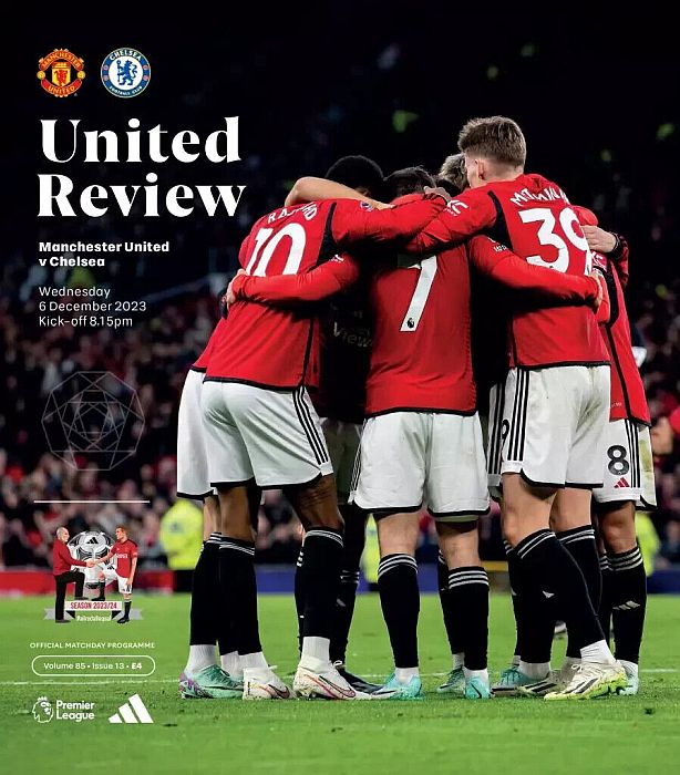 programme cover for Manchester United v Chelsea, Wednesday, 6th Dec 2023