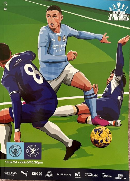 programme cover for Manchester City v Chelsea, 17th Feb 2024