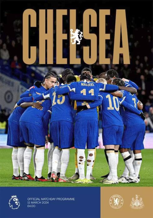programme cover for Chelsea v Newcastle United, Monday, 11th Mar 2024