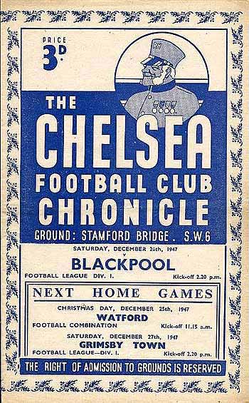 programme cover for Chelsea v Blackpool, 20th Dec 1947