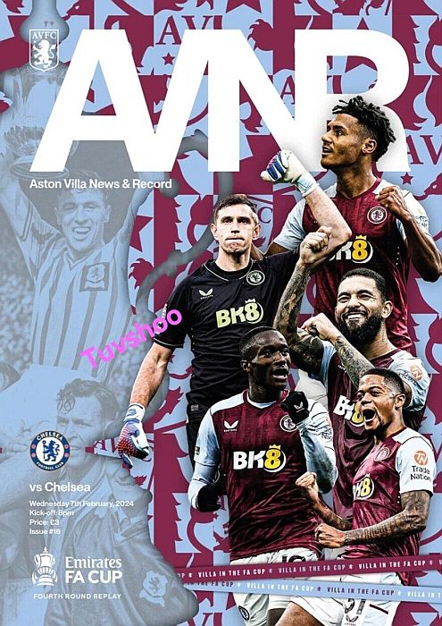 programme cover for Aston Villa v Chelsea, Wednesday, 7th Feb 2024