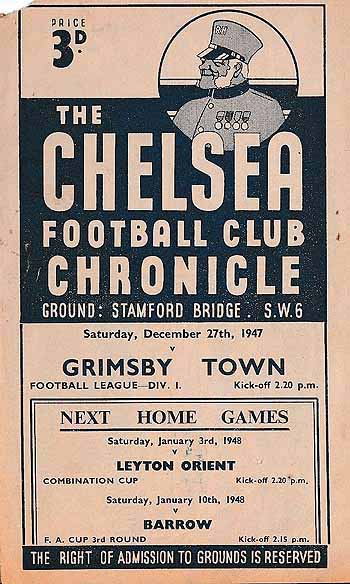 programme cover for Chelsea v Grimsby Town, 27th Dec 1947