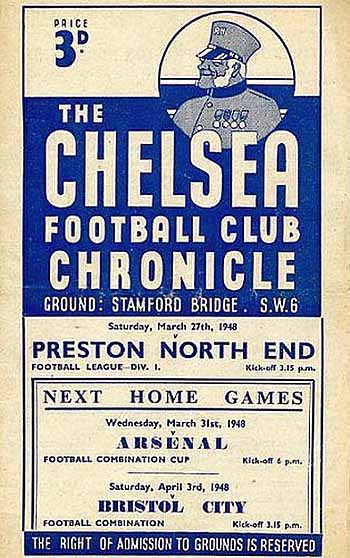 programme cover for Chelsea v Preston North End, 27th Mar 1948