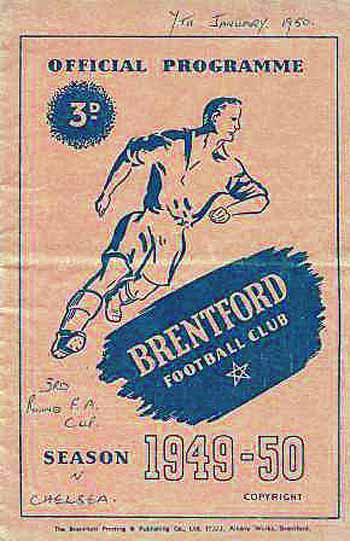 programme cover for Brentford v Chelsea, 7th Jan 1950
