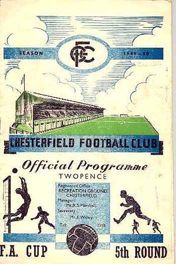 programme cover for Chesterfield Town v Chelsea, 11th Feb 1950