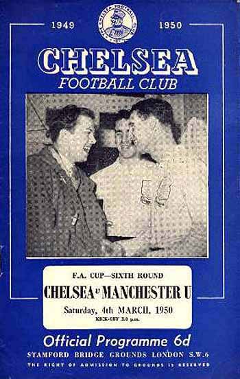 programme cover for Chelsea v Manchester United, 4th Mar 1950