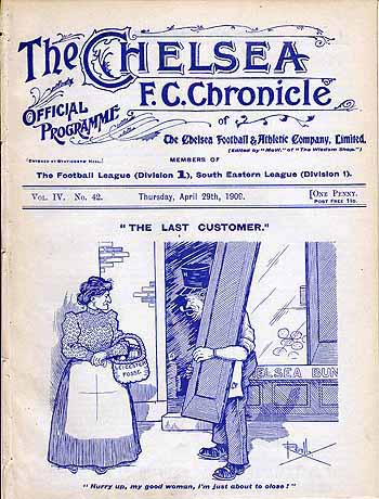 programme cover for Chelsea v Leicester Fosse, Thursday, 29th Apr 1909