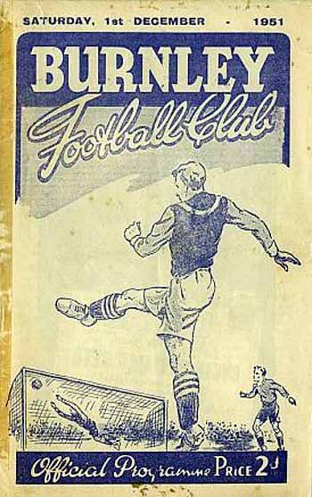 programme cover for Burnley v Chelsea, 1st Dec 1951