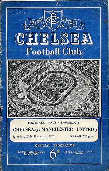programme cover for Chelsea v Manchester United, 20th Dec 1952