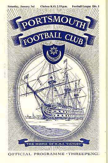 programme cover for Portsmouth v Chelsea, 3rd Jan 1953