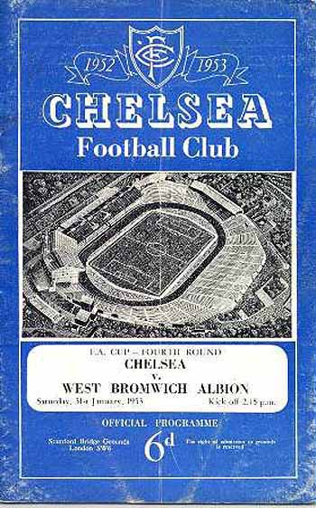 programme cover for Chelsea v West Bromwich Albion, 31st Jan 1953