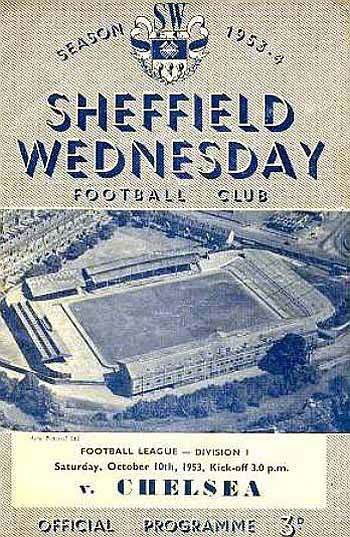 programme cover for Sheffield Wednesday v Chelsea, 10th Oct 1953