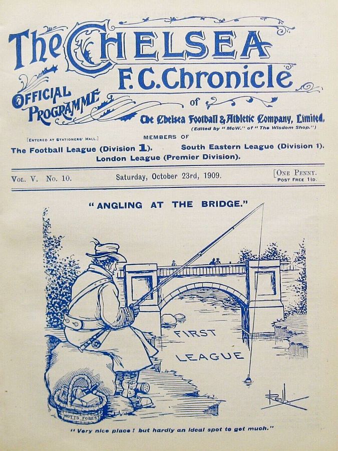 programme cover for Chelsea v Nottingham Forest, 23rd Oct 1909